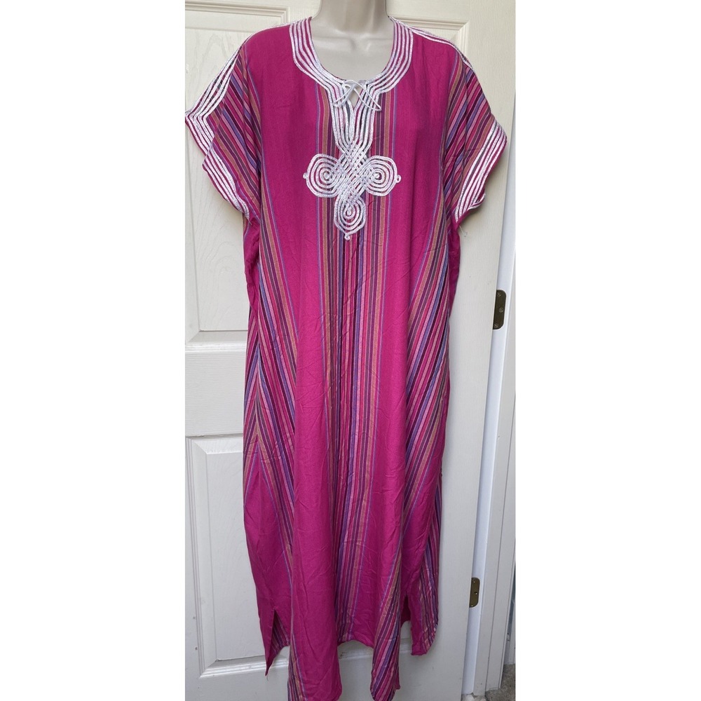 Treasures Of Morocco Caftan Mumu Beach Cover-Up Boho Hippie Festival
